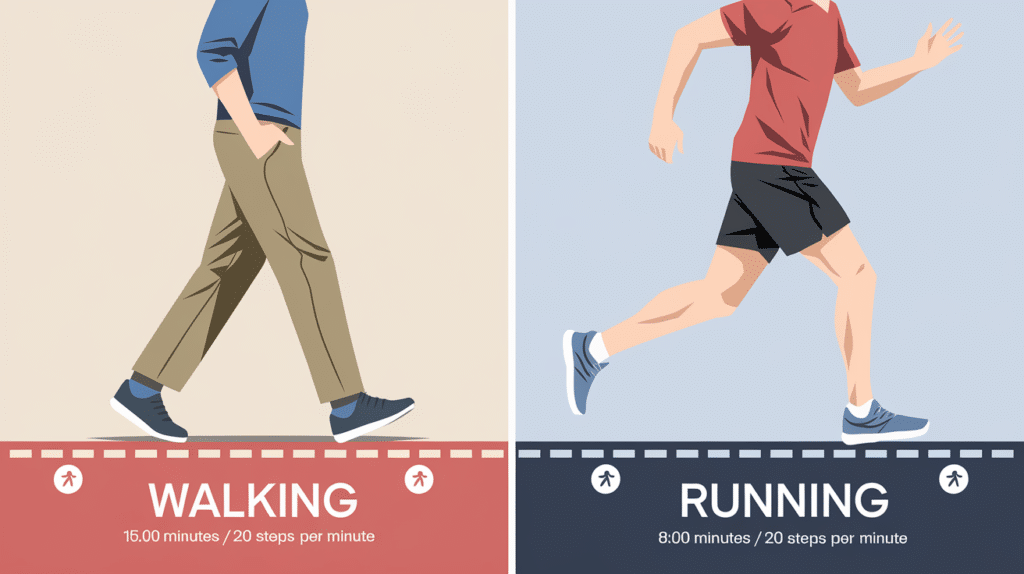 walking vs running  image